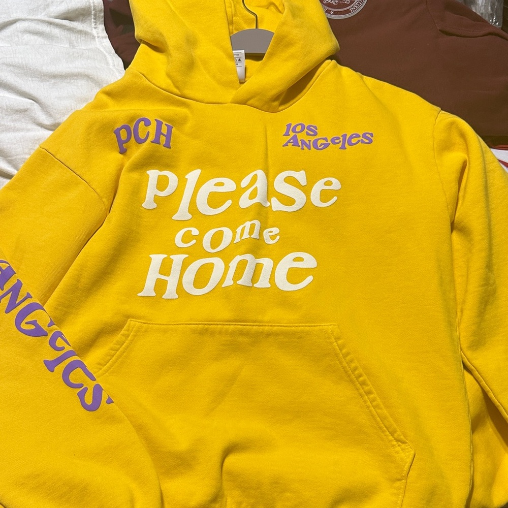 Ripndip Yellow Hoodie with Purple and White Text